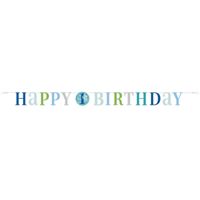 Blue Dots 1st Birthday Letter Banner