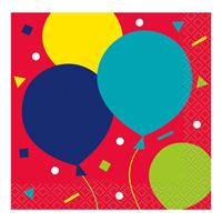 Balloon Party Birthday Beverage Napkins