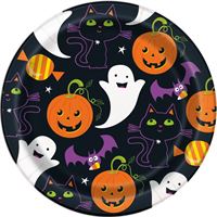 Cat and Pumpkin Dessert Plate 8ct