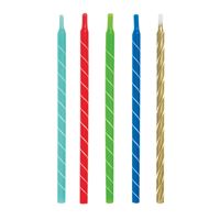 Bright Spiral Birthday Candles 5" - Assorted 12ct