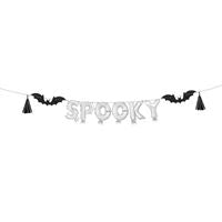 Spooky Mini Foil Letter Balloon Banner Kit with Foil Tassels & Bats