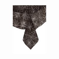 Black and Gold Spider Web Plastic Table Cover