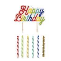 Assorted Birthday Candles w/HB Pick 13pc