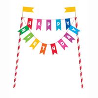 Rainbow Birthday Bunting Cake Topper