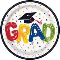 Letter Balloon Grad - Dessert Plates 8ct