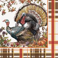 Plaid Turkey - Lunch Napkins 16ct