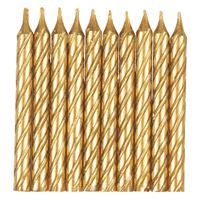 Gold Spiral Bday Candle 10ct
