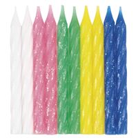Spiral Glitter Birthday Candles - Assorted Colors 20ct