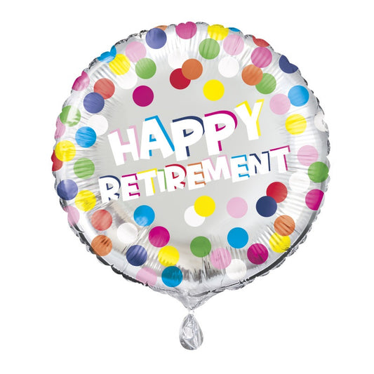 18" Mylar - Colorful Dots Retirement