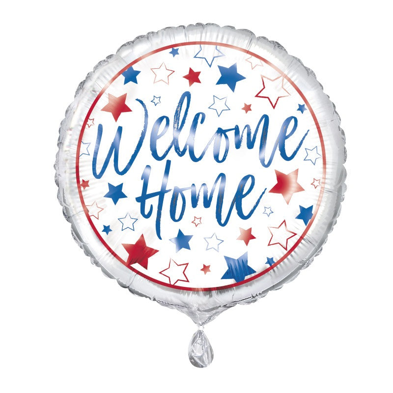 18" Mylar - Red White Blue Welcome Home