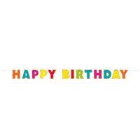 Banner - Happy Birthday (Tropical w/ Gold Outline)