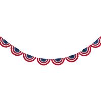 Patriotic - Scalloped Paper Fan Garland 8 ft