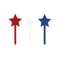 Patriotic Stars - Plastic Cake Toppers 12ct