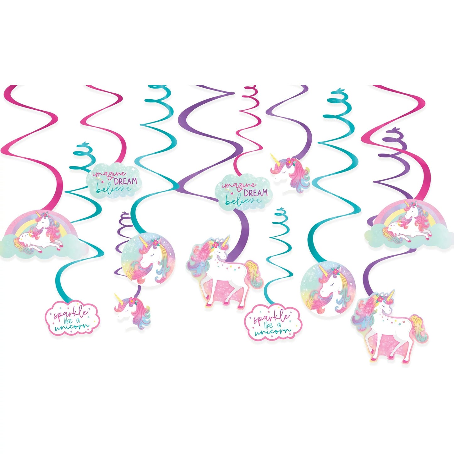 Enchanted Unicorn - Swirls Decoration 12pc