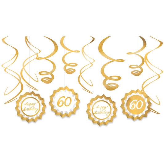 60th Fan & Swirl - Golden Age Birthday