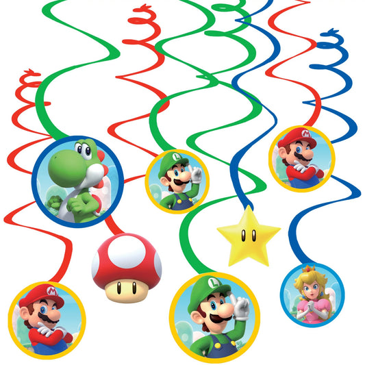 Super Mario Brothers - Value Pack Foil Swirl Decorations