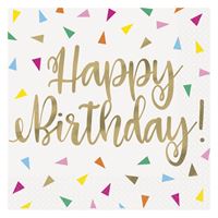 Bright Triangle Birthday - Lunch Napkins 16ct