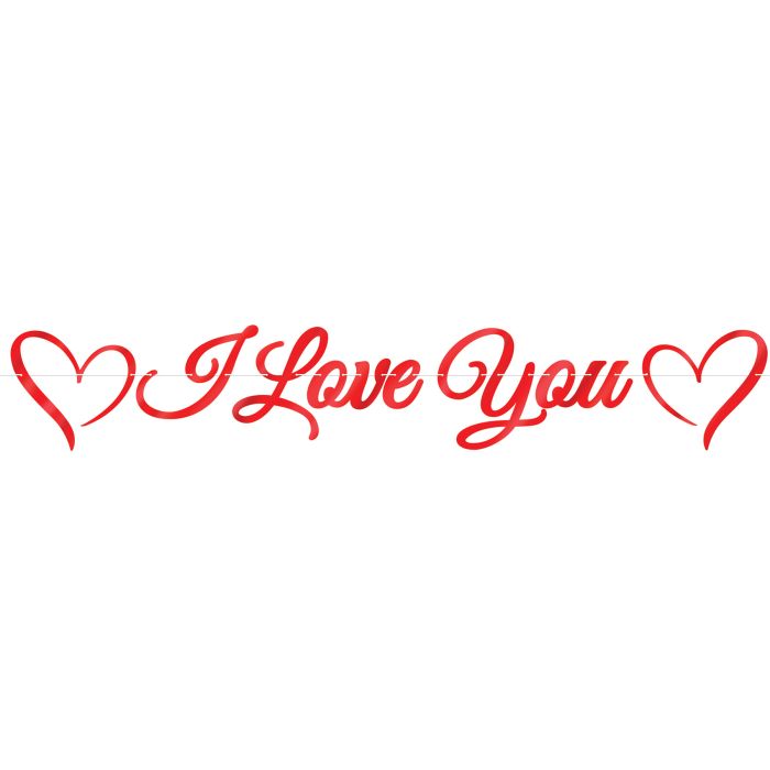 Foil Streamer - "I Love You"