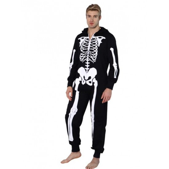 Adult Costume - Hooded Skeleton Jumpsuit
