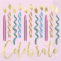 Rainbow Birthday Sweets - Beverage Napkins 16ct