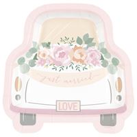 Just Married - Car Shaped Plates 8ct