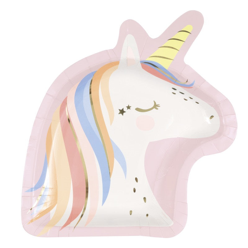 Dainty Unicorn - Unicorn Shape Plate 8ct
