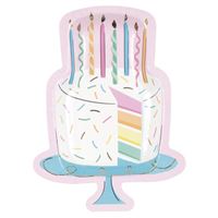 Rainbow Birthday Sweets - Cake Shaped Plates 8ct