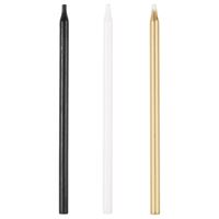 5" black/gold/white assorted candles 20ct