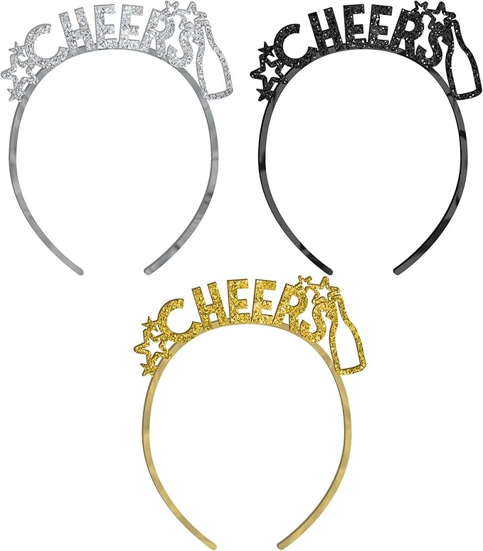 New Year - Cheers Glitter Headband 6ct