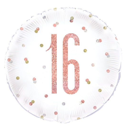18" Mylar - Birthday Rose Gold Glitz #16