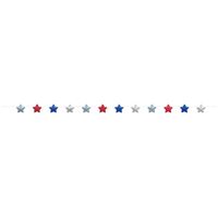 Patriotic - Stuffed Mini Star Glitter Fabric Garland 7 ft