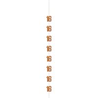 Glitz Rose Gold Happy Birthday - "16" Hanging Decor 6ct