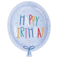 Birthday Mayhem - 8.25" Balloon Shape Plate 8ct