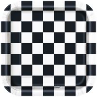 Checkered Squared Plates 8ct