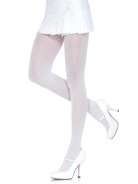 Plus Size Nylon Lycra Tights - White