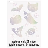 Groovy Halloween - Iridescent Foil Tattoos 24ct