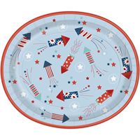 USA Celebration Oval 12" Plates 8ct