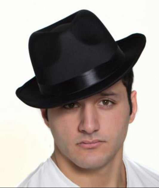 Super Solid Gangster Hat - Black