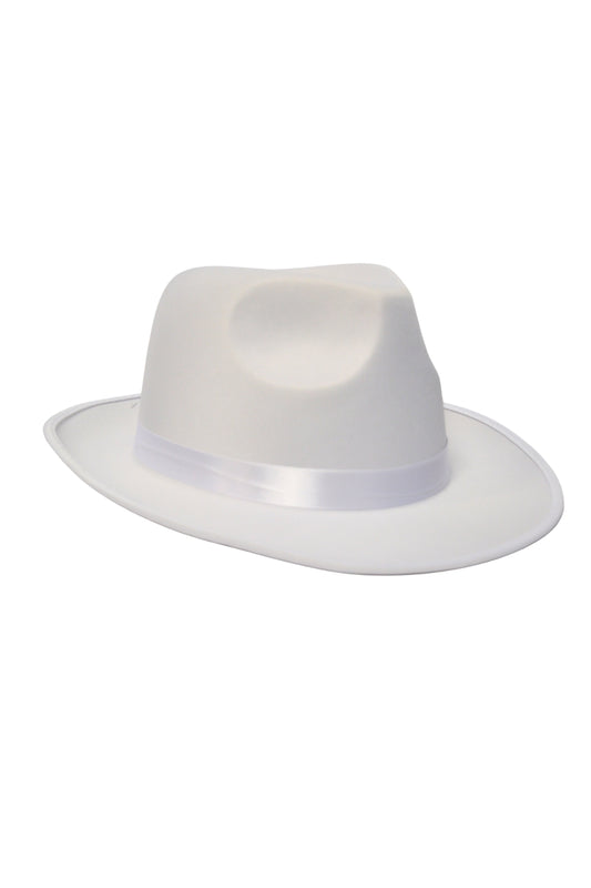 Super Solid Gangster Hat - White