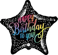 18" Mylar - Happy Birthday Script