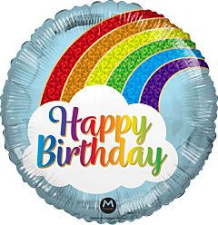 17" Mylar - Happy Birthday Rainbow