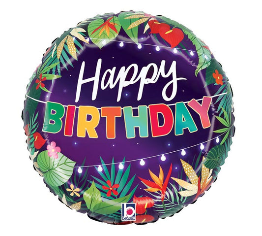 18" Mylar - Tropical Birthday Lights