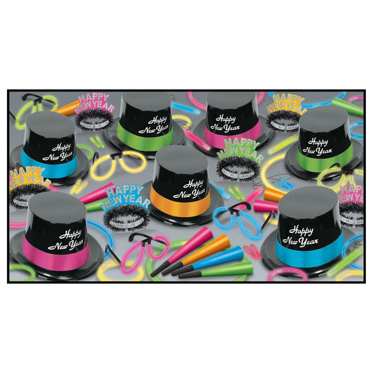 New Year Party Kit - Neon Glow Legacy Assortment for 10