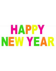 Neon Happy New Year Streamer