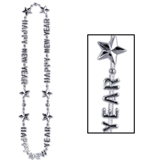 Happy New Year Beads - Silver