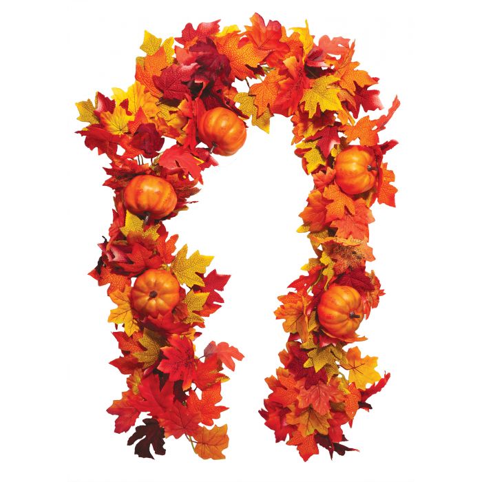 6 Foot Autumn Garland - Orange