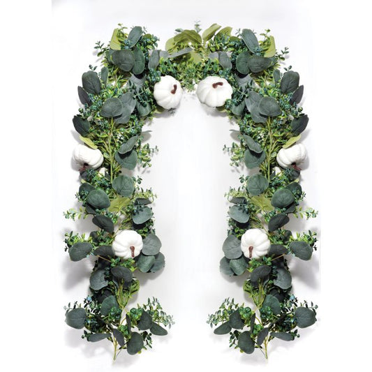 6 Foot Autumn Garland - White