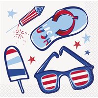 Patriotic Summer - Beverage Napkins 24ct