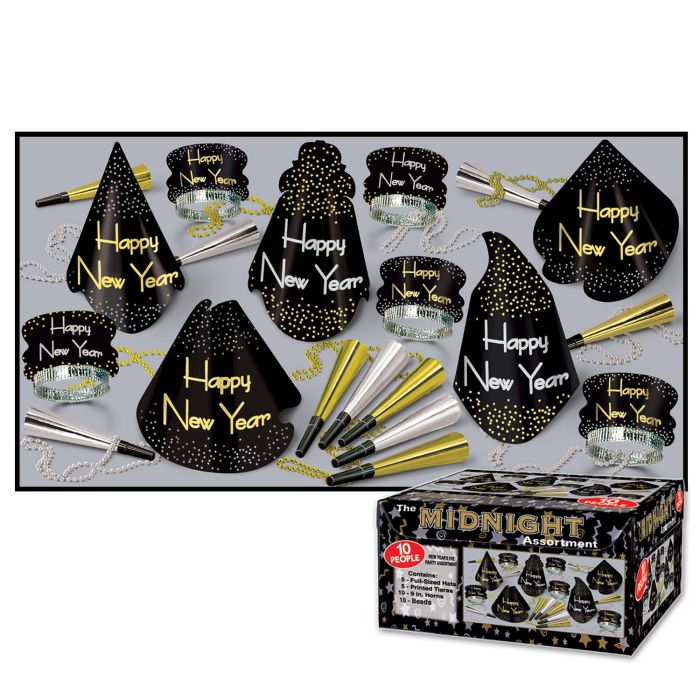 New Year's Eve Party Kit - Midnight Asst (For 10 People)