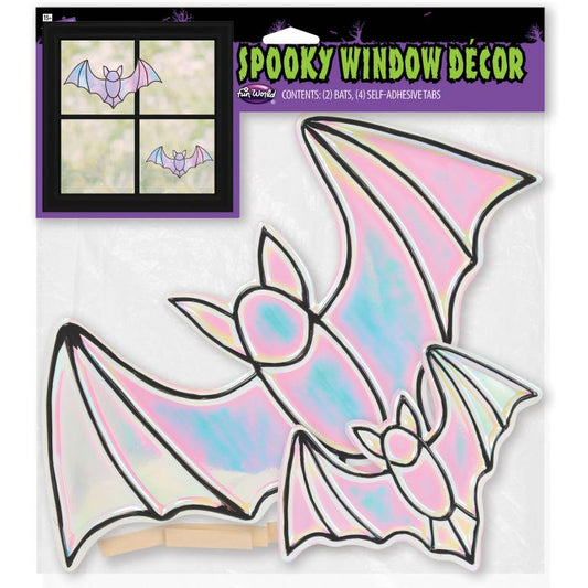 Iridescent Spooky Window Decor - Bats